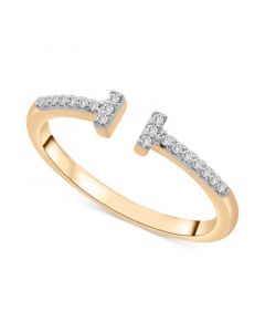 Open Bar Cuff Ring (1/10 ct. t.w.) in 14k Gold, Created for Macy's