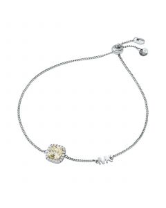 Women's Cushion Halo Slider Bracelet Cubic Zirconia Clear Stones