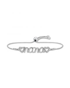 Diamond Nana Heart Bolo Bracelet (1/6 ct. t.w.) in Sterling Silver or Sterling Silver & 14k Gold-Plate