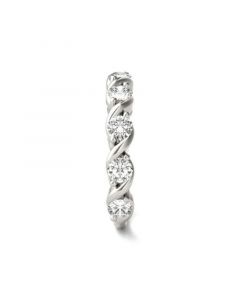 Moissanite Swirled Anniversary Band Ring (9/10 Carat Total Weight Certified Diamond Equivalent) in 14K White Gold