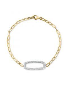 EFFY® Diamond Pavé Link Chain Bracelet (1/2 ct. t.w.) in 14k White and Yellow Gold