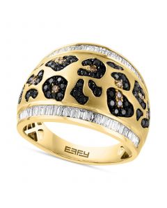 EFFY® Multicolor Diamond Animal Print Statement Ring (7/8 ct. t.w.) in 14k Gold