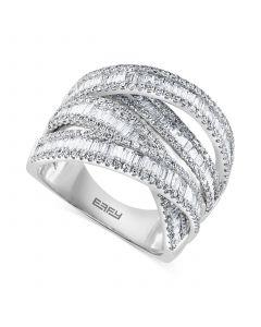 EFFY® Diamond Baguette Crossover Statement Ring (1-5/8 ct. t.w.) in 14k White Gold