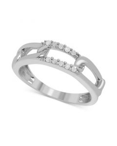 Diamond Chain Link Motif Ring (1/10 ct. t.w.) in Sterling Silver