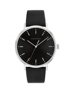 Black Leather Strap Watch 42mm