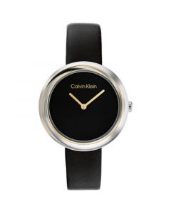 Black Leather Strap Watch 34mm