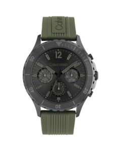 Green Silicone Strap Watch 44mm