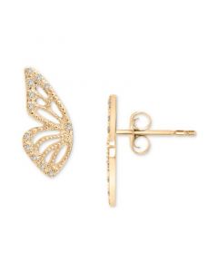 Diamond Butterfly Wing Stud Earrings (1/20 ct. t.w.) in 14k Gold, Created for Macy's