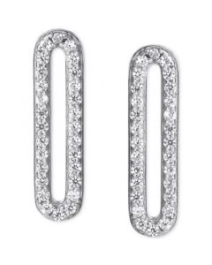 Cubic Zirconia Paperclip Link Stud Earrings, Created for Macy's