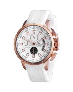 Men's Chronograph Enterprise White Silicone Strap Watch 46mm