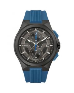 Men's Chronograph Maquina Blue Silicone Strap Watch 46mm