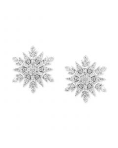 Diamond Elsa Snowflake Stud Earrings (1/4 ct. t.w.) in Sterling Silver