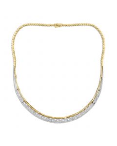 EFFY® Diamond 18" Statement Necklace (1-1/6 ct. t.w.) in 14k White and Yellow Gold