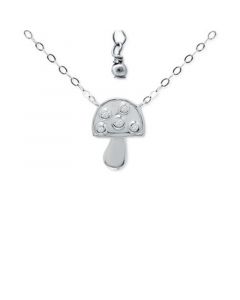 Cubic Zirconia Mushroom Pendant Necklace in Sterling Silver, 16" + 2" extender, Created for Macy's