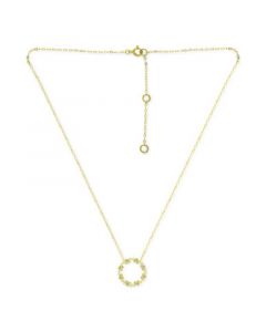 Cubic Zirconia Circle Mom Pendant Necklace in 18k Gold-Plated Sterling Silver, 16" + 2" extender, Created for Macy's