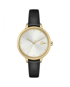 Women's Cannes Black Leather Strap Watch 34mm