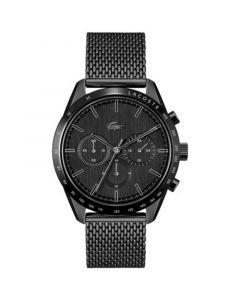 Men's Chronograph Boston Black-Tone Stainless Steel Mesh Bracelet Watch 42mm