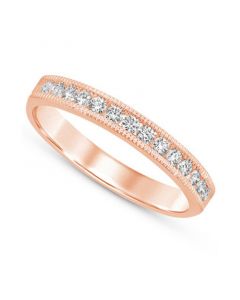 Diamond Milgrain Beaded Band (1/4 ct. t.w.) in 14k Gold