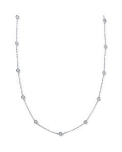 EFFY® Diamond Bezel 18" Statement Necklace (1/4 ct. t.w.) in Sterling Silver