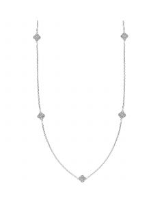 EFFY® Diamond Clover 18" Statement Necklace (1/4 ct. t.w.) in Sterling Silver