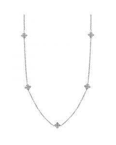 EFFY® Diamond Quatrefoil 18" Statement Necklace (1/4 ct. t.w.) in Sterling Silver