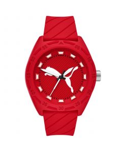 Women's Puma Street Three-Hand Red Silicone Strap Watch 48mm