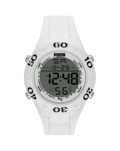 Women's Puma 8 Digital White Polyurethane Strap Watch 49mm