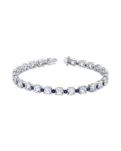 Aquamarine (4-3/8 ct. t.w.) & Iolite (2 ct. t.w.) Link Bracelet in Sterling Silver