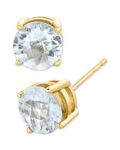 Aquamarine Stud Earrings (1-1/2 ct. t.w.) in 14k Gold