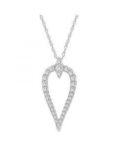 Diamond Inverted Teardrop 18" Pendant Necklace (1/4 ct. t.w.) in 10k White Gold