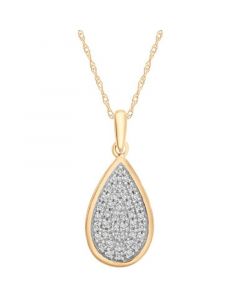 Diamond Pavé Teardrop 18" Pendant Necklace (1/6 ct. t.w.) in 10k Gold