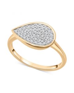 Diamond Pavé Teardrop Statement Ring (1/6 ct. t.w.) in 10k Gold