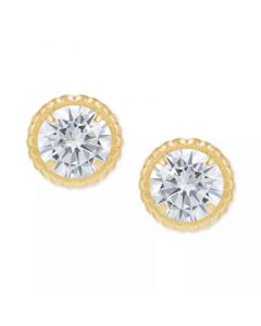 Children's Cubic Zirconia Screw Back Stud Earrings in 14k Gold