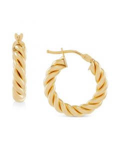 Twist Hoop Earrings in 10k Gold (20mm)