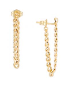 Chain Link Front to Back Drop Earrings in 10k Gold