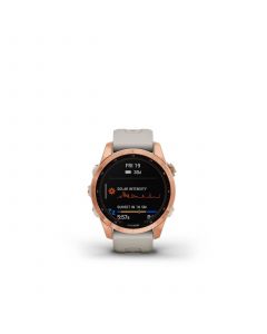 Unisex Fenix 7S Solar Rose Gold with Light Sand Silicone Band Smart Watch 42mm