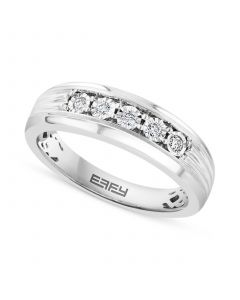 EFFY® Men's Diamond Ring (1/6 ct. t.w.) in Sterling Silver