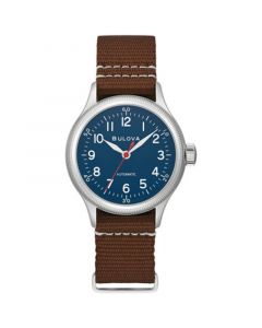 Men's Military Automatic Brown Nylon Strap Watch 37mm