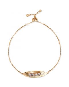 Cubic Zirconia Mom Bolo Bracelet in 18k Gold-Plated Sterling Silver, Created for Macy's