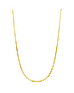 Herringbone Link Chain Necklace in 10k Gold, 16" + 2" extender