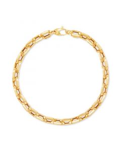 Polished Oval Cable Link Chain Bracelet in 10k Gold