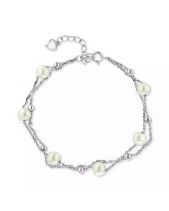 EFFY® Cultured Freshwater Pearl (7mm) Layered Bracelet in Sterling Silver (Also available in Gold-Plated Sterling Silver)