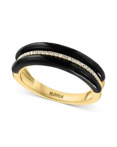 EFFY® Onyx & Diamond (1/10 ct. t.w.) Ring in 14k Gold