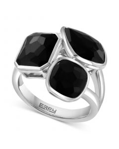 EFFY® Onyx Triple Stone Statement Ring in Sterling Silver