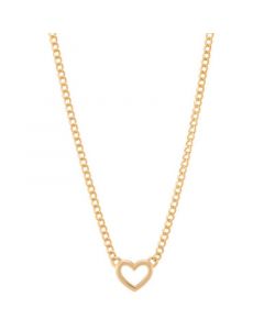 Open Heart Pendant Necklace in 10k Gold, 16" + 2" extender