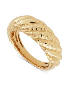 Textured Croissant Statement Ring in 10k Gold