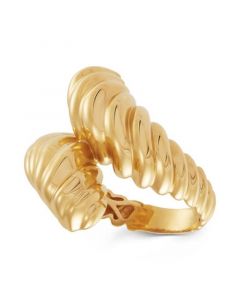 Polished Bypass Croissant Ring in 10k Gold