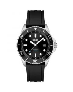 Ace Men's Black Silicone Strap Watch 43mm