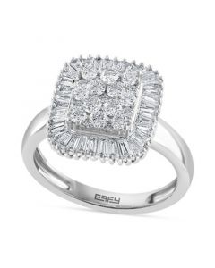 EFFY® Diamond Halo Cluster Ring (1 ct. t.w.) in 14k White Gold