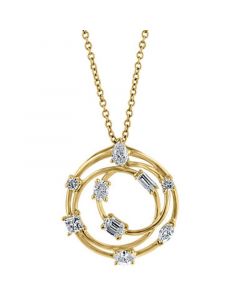 EFFY® Diamond Multi-Cut Multi-Circle 18" Pendant Necklace (5/8 ct. t.w.) in 14k Gold